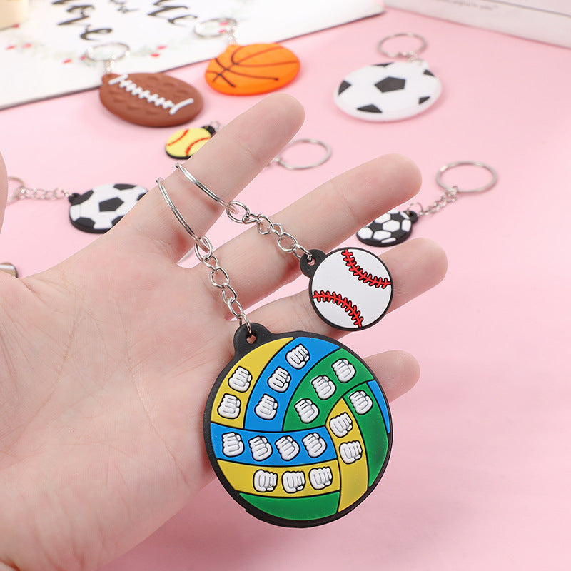 Wholesale Creative PVC football basketball sports goods keychain